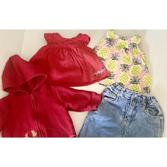 6-9 Month Name Brand Baby Girl Clothes Lot/4 Jeans, 2 Shirts, Jacket - Picture 3 of 12